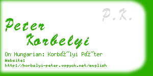 peter korbelyi business card